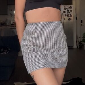 Vintage Black and White Houndstooth Skirt